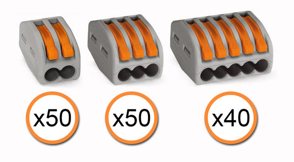 WAGO 222 LEVER-NUTS 140pc Wire Connector Assortment Pack