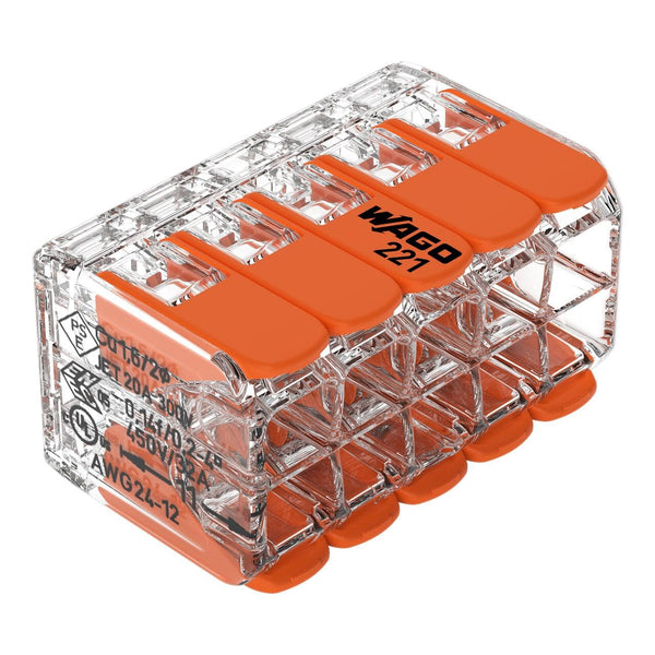 Wago 221-420 LEVER-NUTS 10 Conductor Compact Connectors 15 PK