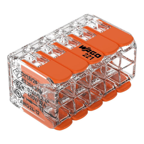 Wago 221-420 LEVER-NUTS 10 Conductor Compact Connectors 15 PK