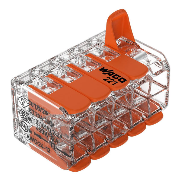 Wago 221-420 LEVER-NUTS 10 Conductor Compact Connectors 15 PK