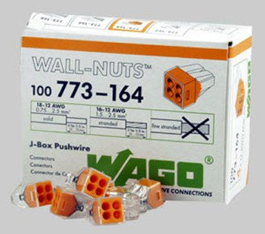 Wago 773-164 Push Wire Connector - 4 Conductor - 100 PK