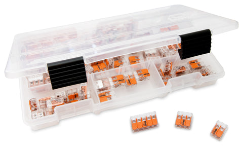 WAGO 221 Lever-Nuts 36pc Compact Splicing Wire Connector Assortment.  Includes (16x) 221-412, (12x) 221-413, (8X) 221-415